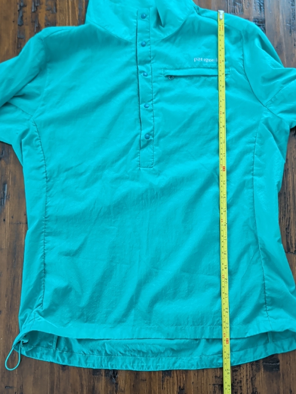 Patagonia Houdini Turquoise Long-Sleeve Snap Pullover Jacket Top Size M - Picture 12 of 14
